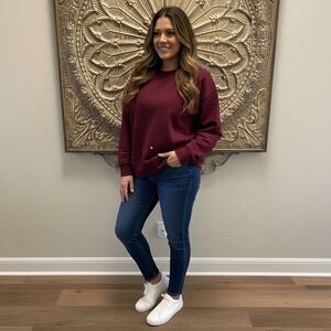 WEWOREWHAT Burgundy Sweater 3XL Long Sleeve Crew Neck Casual Knit Top‎ NWT